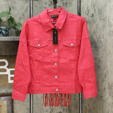 DG2 by Diane Gilman Women's Fringed Star Denim Jean Jacket