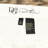 DG2 by Diane Gilman Glitter Spray Anniversary Skinny Jeans Ivory 12