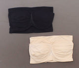 Rhonda Shear 2 Pack Underwire Bandeau Bras Removable Pads Nude/ Black Small