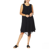 DG2 by Diane Gilman Women's Layered Drama Dress Black Small