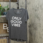 Modern Lux Women's Short Sleeve Only Good Vibes Graphic T-Shirt