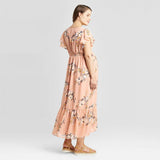 Isabel Maternity by Ingrid & Isabel Floral Short Sleeve Smocked Maxi Dress