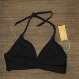 Kona Sol Women's Faux Wrap Halter Bikini Top Black Medium (8-10)