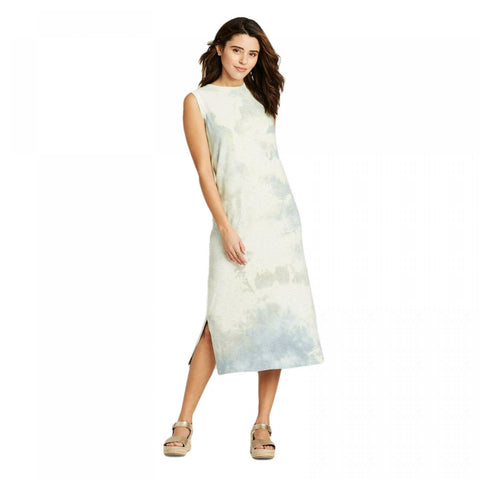 maternity dress with short sleeves The Kaitlyn Cotton Rib Maternity Dress in Blue