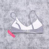 Xhilaration Women's Striped Lace Up Front Bralette Bikini Top