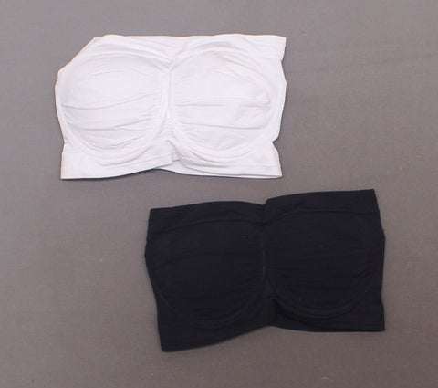 Rhonda Shear 2 Pack Underwire Bandeau Bras Black/ White XS