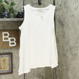 LOGO by Lori Goldstein Women's Cotton Modal Slub Tank Top with Rib Side Panel