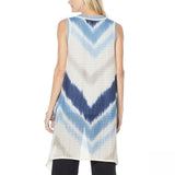 DG2 by Diane Gilman Women's Sleeveless Tie Dye Knit Duster Vest