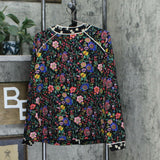 LOGO by Lori Goldstein Women's Picot Trim Mixed Print Jacket Black Medium