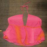 Wild Fable Women's Woven Halter Tank Top Orange / Berry Pink 2XL