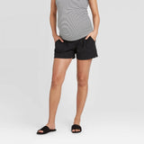 Isabel Maternity by Ingrid & Isabel Maternity Twill Pull-On Shorts Black XS