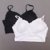 Rhonda Shear 2 Pack Lace Leisure Bras With Removable Pads Black White XL