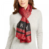 DKNY Women's Cheetah And Logo Scarf