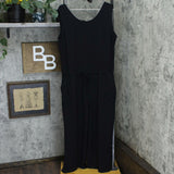 Isaac Mizrahi Live! SOHO Baby French Terry Cropped Jumpsuit Black Petite Large