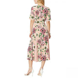 Nina Leonard Women's Petite Nicole Belted Midi Dress With Godet Detail