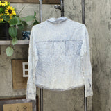 Wild Fable Women's Long Sleeve Acid Wash Button Down Shirt