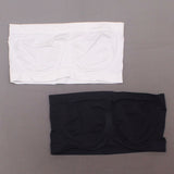 Rhonda Shear 2 Pack Seamless Underwire Bandeau Bras Black/ White Large