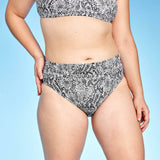 Xhilaration Women's Ribbed Cheeky High Leg Waist Bikini Bottom