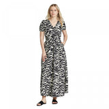 Who What Wear Women's Animal Print Short Sleeve Tiered Maxi Dress