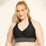 Kona Sol Women's Plus Smocked Halter Bikini Top