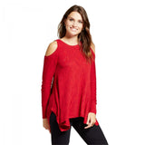 Knox Rose Women's Cold Shoulder Sharkbite Sweater