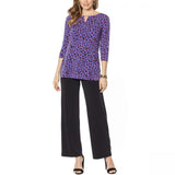 IMAN Women's Global Chic Luxury Resort 3/4-Sleeve Keyhole Tunic Top