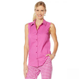 NWT Lemon Way Women's 365 Poplin Scalloped Stretch Button-Down Blouse 14 16