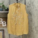Sheryl Crow Women's Embroidered Mock Neck Blouse