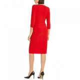 INC International Concepts Women's Ring Hardware Ruched Midi Dress