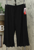 Nina Leonard Women's Miracle Matte Jersey Lace Trimmed Pants