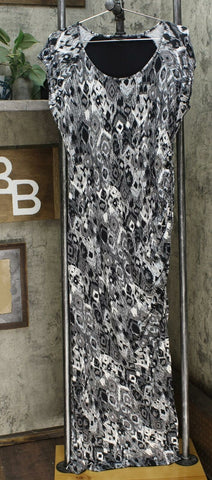 Colleen Lopez Women's Isle Be There Maxi Dress Black Ikat Large