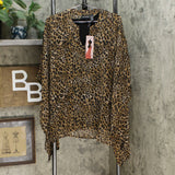 Nina Leonard Women's Printed Chiffon Kimono Tunic With Tank Top