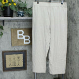 NWT MarlaWynne Plus Size Linen Blend Cropped Pull On Knit Pants. 655750-Plus 1X
