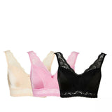 New Rhonda Shear LOT OF 3 Pinup Bra With Removable Pads. 656439-NEW Large