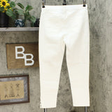 DG2 by Diane Gilman Cropped Skinny Jeans with Studded Side Gusset White 8