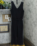 Universal Thread Women's Button Front Jumpsuit With Belt Black 16