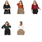 Ava & Viv Women's Plus Size Long Sleeve V-Neck T-Shirt