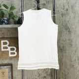 DG2 by Diane Gilman Women's Crochet Trim Tank Top Ivory Small