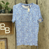 Isaac Mizrahi Live! Women's TRUE DENIM Floral Contrast Trim T-Shirt