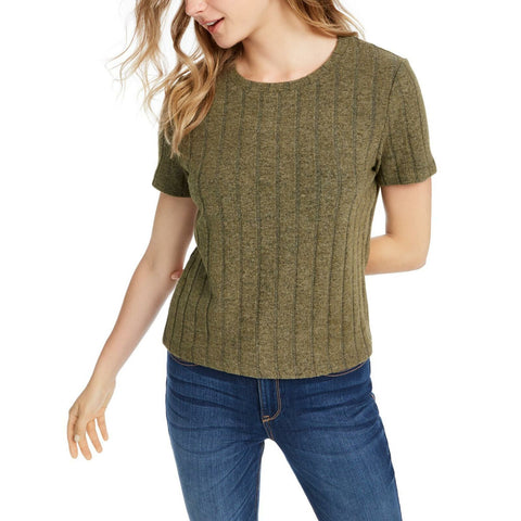 Crave Fame Women's Junior Fit Cozy Ribbed Top