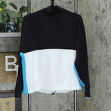 DKNY Sport Women's Colorblock Half Zip Pullover Sweatshirt Black Large