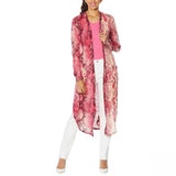 G by Giuliana Women's Petite Printed Slub Hacci Knit Duster Cardigan