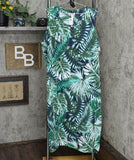 Denim & Co. Printed Jersey Sleeveless Midi Dress With Shrug