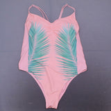 Xhilaration Plus Size Palm Print Scoop Back One Piece Swimsuit Pink 20W