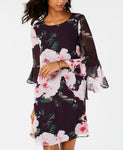 Nine West Women's Floral Bell-Sleeve Shift Dress. 10694750
