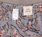 Knox Rose Women's Floral Print Paisley Button Front Tie Neck Top Blouse