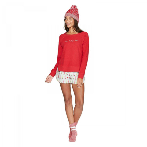Xhilaration Women's 4 Piece Pajama Gift Set - Top Bottoms Hat Socks