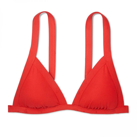 Xhilaration Women's Ribbed Triangle Bikini Top