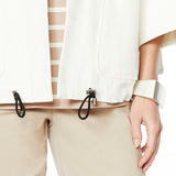 MarlaWynne Women's Canvas Drama Snap Front Jacket With Pockets White Large