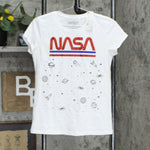 NASA Girls'  Short Sleeve Glitter Graphic T-Shirt Tee